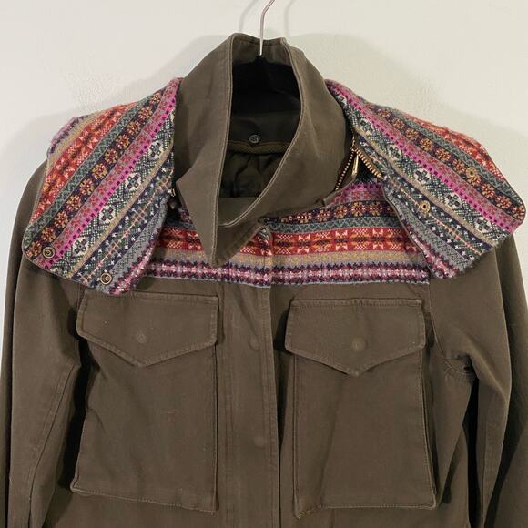 DAMA Collection Women's Green Fair Isle Knit Collar Quilted Lined Jacket - Picture 2 of 12